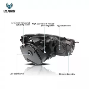 Headlights Set suitable for VW Golf VI (6) 08-12 DRL U-Type & Dynamic Signal & Devil Eye Black H7/H7 With Motor VLand-image-6343636