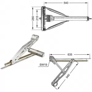 4x caravan support jack swing-out support trailer caravan support crank support up to 580mm-image-6343678