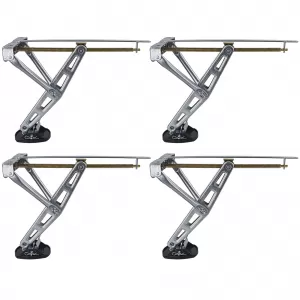 image-2-Caravan support legs screw jacks with support plates crank supports up to 580mm set of 4