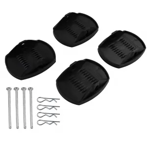 Caravan support legs screw jacks with support plates crank supports up to 580mm set of 4-image-6343701