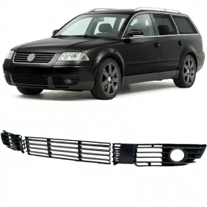 Stoßstange Gitter Grill Set Mitte Rechts Links für VW Passat 3BG 2000-2005-image-6343775