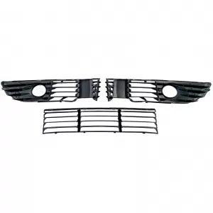 Stoßstange Gitter Grill Set Mitte Rechts Links für VW Passat 3BG 2000-2005-image-6343782