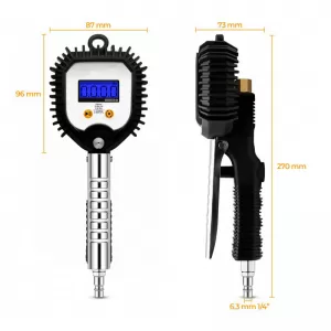 Air Compressor Gun With Electronic Pressure Gauge 0-18 Bar 255 PSI-image-6343848