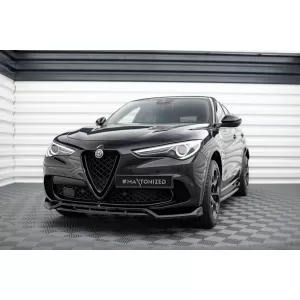 Maxton Design spoiler set suitable for side skirts, front, rear bumper and trunk of Alfa Romeo Stelvio Quadrifoglio 2016-2022, Gloss Black-image-6343902