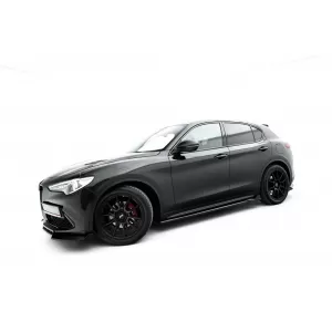 Maxton Design spoiler set suitable for side skirts, front, rear bumper and trunk of Alfa Romeo Stelvio 2016-2022, Gloss Black-image-6343919