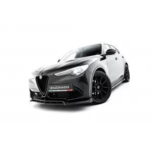 Maxton Design spoiler set suitable for side skirts, front, rear bumper and trunk of Alfa Romeo Stelvio 2016-2022, Gloss Black-image-6343921