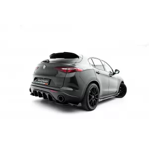 Maxton Design spoiler set suitable for side skirts, front, rear bumper and trunk of Alfa Romeo Stelvio 2016-2022, Gloss Black-image-6343924