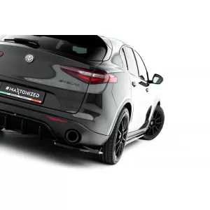 Maxton Design spoiler set suitable for side skirts, front, rear bumper and trunk of Alfa Romeo Stelvio 2016-2022, Gloss Black-image-6343927