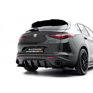Maxton Design spoiler set suitable for side skirts, front, rear bumper and trunk of Alfa Romeo Stelvio 2016-2022, Gloss Black-image-6343928
