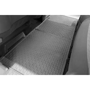 Custom-fit rubber mats by Gumarny Zubri suitable for Ford Transit Custom, VW T7 Caravelle, Transporter T7 after 2024, 2nd row seats, 2 pieces, black