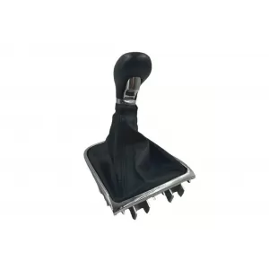 Gear shift knob with boot, 6-speed suitable for Opel Astra 2009-2015, black cap, chrome ring, black color