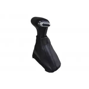 Gear shift knob with boot suitable for automatic transmission of Volkswagen Eos 2006-2015, Golf VI 2008-2013, Jetta 2010-2018, Passat B7 CC 2008-2016, Sharan after 2010, chrome elements with eco leath