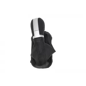 Gear shift knob with boot suitable for automatic transmission DSG of Volkswagen Eos 2006-2015, Golf VI 2008-2013, Jetta 2010-2018, chrome elements with eco leather, black color-image-6346749