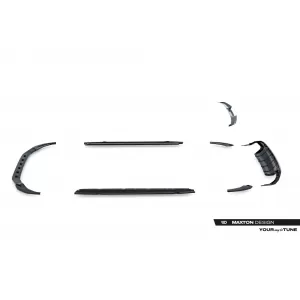 Maxton Design spoiler set suitable for side skirts, front, rear bumper and trunk of Audi A3 S-Line Sportback 8Y 2020-2024, Gloss Black-image-6346753