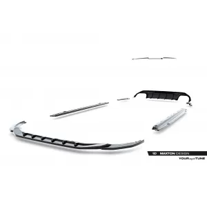 Maxton Design spoiler set suitable for side skirts, front, rear bumper and trunk of Audi A3 S-Line Sportback 8Y 2020-2024, Gloss Black-image-6346754
