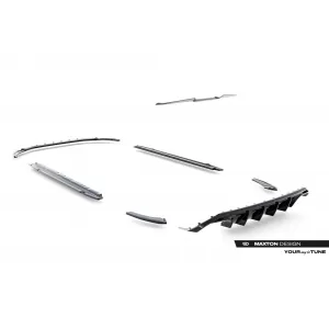 Maxton Design spoiler set suitable for side skirts, front, rear bumper and trunk of Audi A3 S-Line Sportback 8Y 2020-2024, Gloss Black-image-6346755