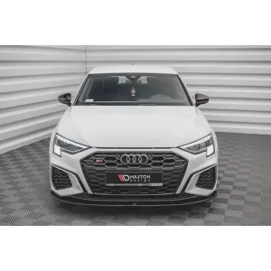 Maxton Design spoiler set suitable for side skirts, front, rear bumper and trunk of Audi A3 S-Line Sportback 8Y 2020-2024, Gloss Black-image-6346756