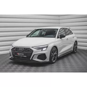 Maxton Design spoiler set suitable for side skirts, front, rear bumper and trunk of Audi A3 S-Line Sportback 8Y 2020-2024, Gloss Black-image-6346757