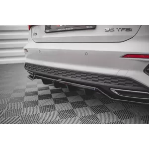 Maxton Design spoiler set suitable for side skirts, front, rear bumper and trunk of Audi A3 S-Line Sportback 8Y 2020-2024, Gloss Black-image-6346763