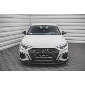 Maxton Design version 1 spoiler set suitable for side skirts, front, rear bumper and trunk of Audi A3 S-Line Sportback 8Y 2020-2024, Gloss Black-image-6346778