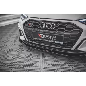 Maxton Design version 1 spoiler set suitable for side skirts, front, rear bumper and trunk of Audi A3 S-Line Sportback 8Y 2020-2024, Gloss Black-image-6346784