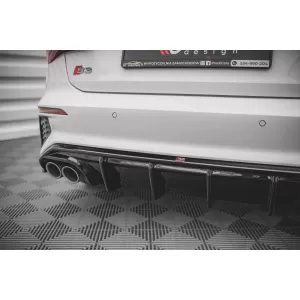 Maxton Design version 1 spoiler set suitable for side skirts, front, rear bumper and trunk of Audi A3 S-Line Sportback 8Y 2020-2024, Gloss Black-image-6346790