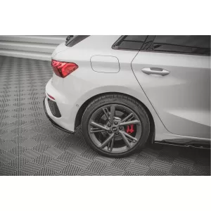 Maxton Design version 1 spoiler set suitable for side skirts, front, rear bumper and trunk of Audi A3 S-Line Sportback 8Y 2020-2024, Gloss Black-image-6346791