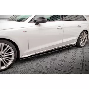 Maxton Design spoiler set suitable for side skirts, front, rear bumper and trunk of Audi A4 S-Line B9 2019-2024, Gloss Black-image-6346807