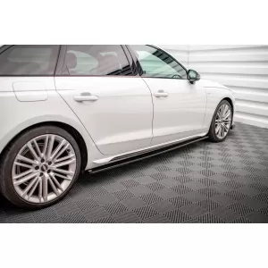 Maxton Design spoiler set suitable for side skirts, front, rear bumper and trunk of Audi A4 S-Line B9 2019-2024, Gloss Black-image-6346808