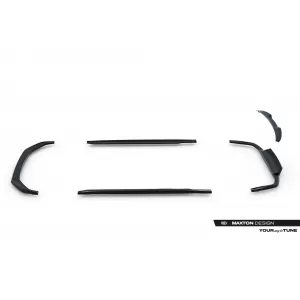 Maxton Design spoiler set suitable for side skirts, front, rear bumper and trunk of Audi A5 Sportback F5 2019-2024, Gloss Black-image-6346814