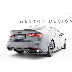 Maxton Design spoiler set suitable for side skirts, front, rear bumper and trunk of Audi A5 Sportback F5 2019-2024, Gloss Black-image-6346820