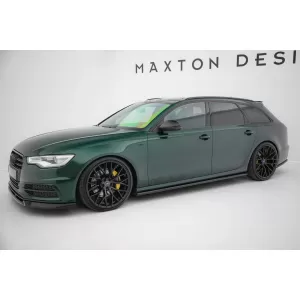 Maxton Design spoiler set suitable for side skirts, front, rear bumper and trunk of Audi A6 S-line Avant C7 2011-2014, Gloss Black-image-6346867