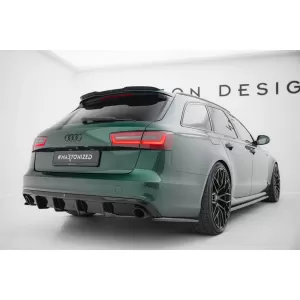 Maxton Design spoiler set suitable for side skirts, front, rear bumper and trunk of Audi A6 S-line Avant C7 2011-2014, Gloss Black-image-6346868