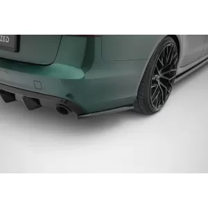 Maxton Design spoiler set suitable for side skirts, front, rear bumper and trunk of Audi A6 S-line Avant C7 2011-2014, Gloss Black-image-6346872