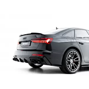 Maxton Design spoiler set suitable for side skirts, front, rear bumper and trunk of Audi A6 S-Line/S6 Sedan C8 2018-2023, Gloss Black-image-6346912