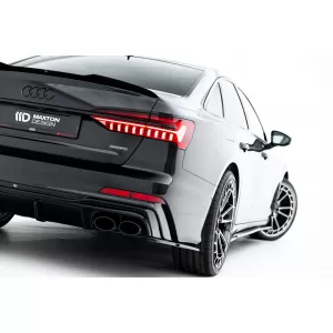 Maxton Design spoiler set suitable for side skirts, front, rear bumper and trunk of Audi A6 S-Line/S6 Sedan C8 2018-2023, Gloss Black-image-6346914
