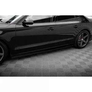 Maxton Design spoiler set suitable for side skirts, front, rear bumper and trunk of Audi A8 D4 2009-2013, Gloss Black-image-6346932