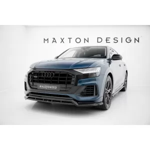 Maxton Design spoiler set suitable for side skirts, front, rear bumper and trunk of Audi Q8 2018-2023, Gloss Black-image-6347086