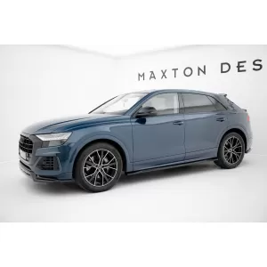 Maxton Design spoiler set suitable for side skirts, front, rear bumper and trunk of Audi Q8 2018-2023, Gloss Black-image-6347088