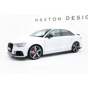 Maxton Design spoiler set suitable for side skirts, front, rear bumper and trunk of Audi RS3 Sedan 8V 2016-2020, Gloss Black-image-6347110
