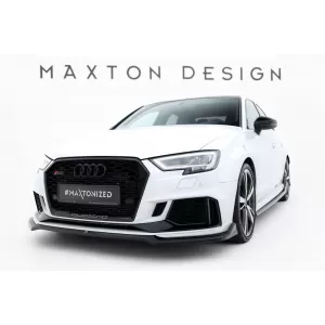 Maxton Design spoiler set suitable for side skirts, front, rear bumper and trunk of Audi RS3 Sedan 8V 2016-2020, Gloss Black-image-6347111