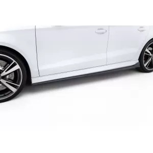 Maxton Design spoiler set suitable for side skirts, front, rear bumper and trunk of Audi RS3 Sedan 8V 2016-2020, Gloss Black-image-6347115