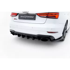 Maxton Design spoiler set suitable for side skirts, front, rear bumper and trunk of Audi RS3 Sedan 8V 2016-2020, Gloss Black-image-6347117