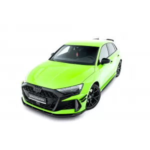 Maxton Design version 1 spoiler set suitable for side skirts, front, rear bumper and trunk of Audi RS3 Sportback 8Y after 2024, Gloss Black-image-6347128