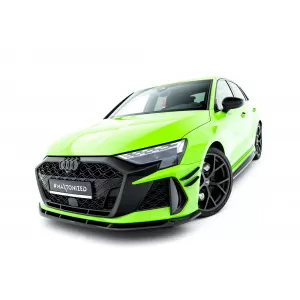 Maxton Design version 1 spoiler set suitable for side skirts, front, rear bumper and trunk of Audi RS3 Sportback 8Y after 2024, Gloss Black-image-6347129