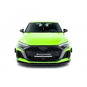 Maxton Design version 1 spoiler set suitable for side skirts, front, rear bumper and trunk of Audi RS3 Sportback 8Y after 2024, Gloss Black-image-6347130