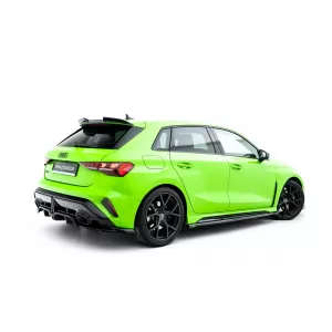 Maxton Design version 1 spoiler set suitable for side skirts, front, rear bumper and trunk of Audi RS3 Sportback 8Y after 2024, Gloss Black-image-6347131