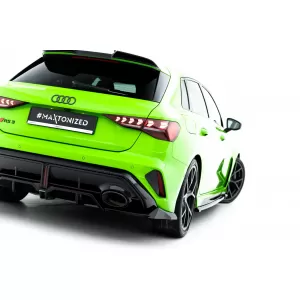 Maxton Design version 1 spoiler set suitable for side skirts, front, rear bumper and trunk of Audi RS3 Sportback 8Y after 2024, Gloss Black-image-6347137