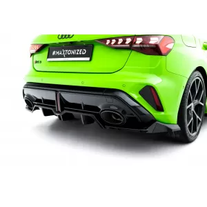 Maxton Design version 1 spoiler set suitable for side skirts, front, rear bumper and trunk of Audi RS3 Sportback 8Y after 2024, Gloss Black-image-6347140