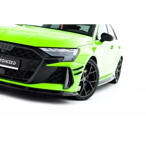 Maxton Design version 1 spoiler set suitable for side skirts, front, rear bumper and trunk of Audi RS3 Sportback 8Y after 2024, Gloss Black-image-6347144